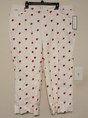 New NWT Bagatelle Collection New York Strawberry Print Ankle Pants Size 3X